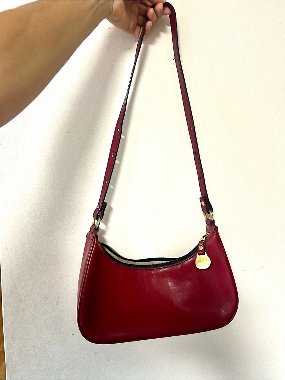 Brahmin Red Leather adjustable Shoulder Bag